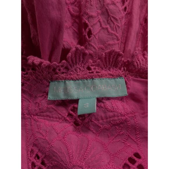Melissa Odabash 'Victoria' Pink Broderie Anglaise Cotton Mini Dress Size S - Picture 4 of 5
